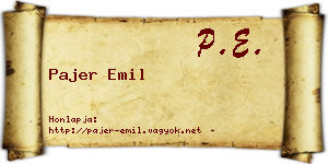 Pajer Emil névjegykártya