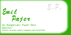 emil pajer business card